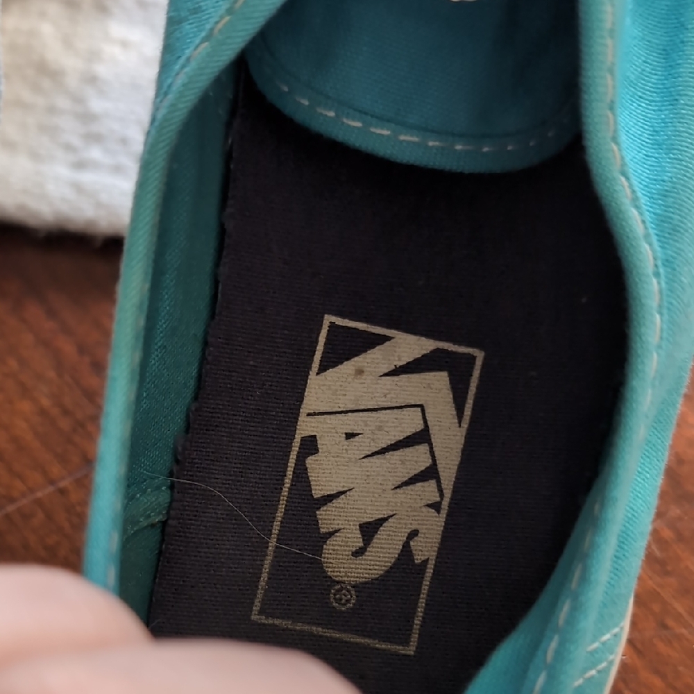Vans Blue and White Canvas Sneakers Classic Lace-Up - Picture 4 of 12